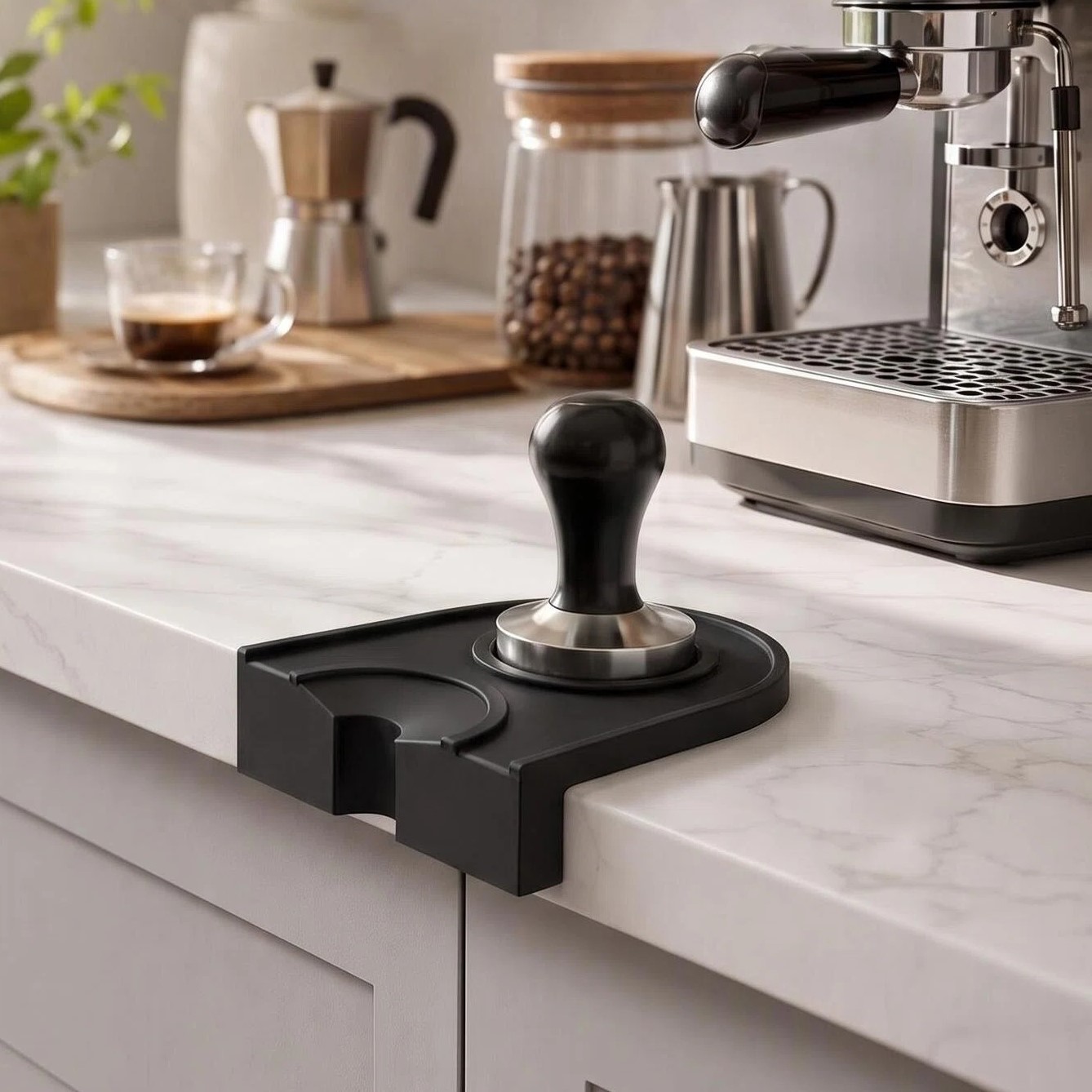 Coffee Equipment Set - Coffee Tamper Mat Silicone Small Black