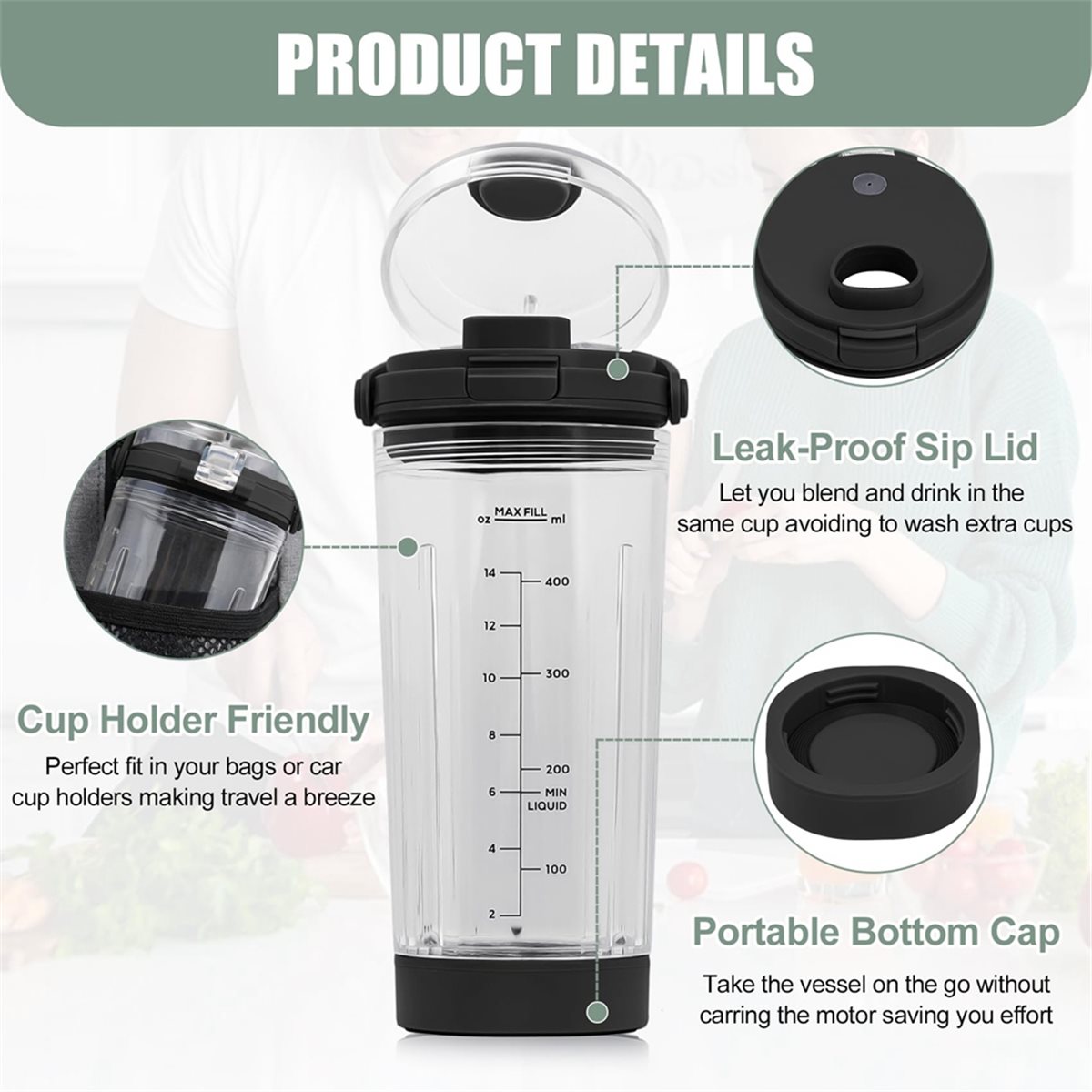 Bean Hopper Lid - (A64E) Blender Cup Lid for Ninja
