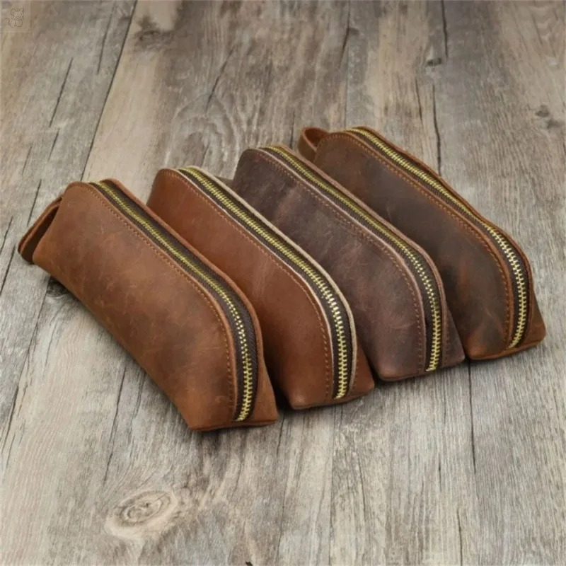 1PC PU Leather Zipper Pencil P - Coffee Equipment Travel Bag ulasan dan harga