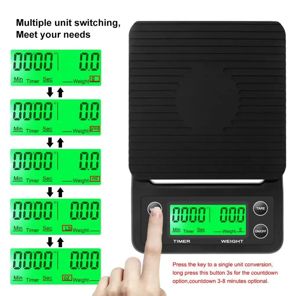 3kg/0.1g 5kg/0.1g Drip Coffee  - Scale Drip Timer ulasan dan harga