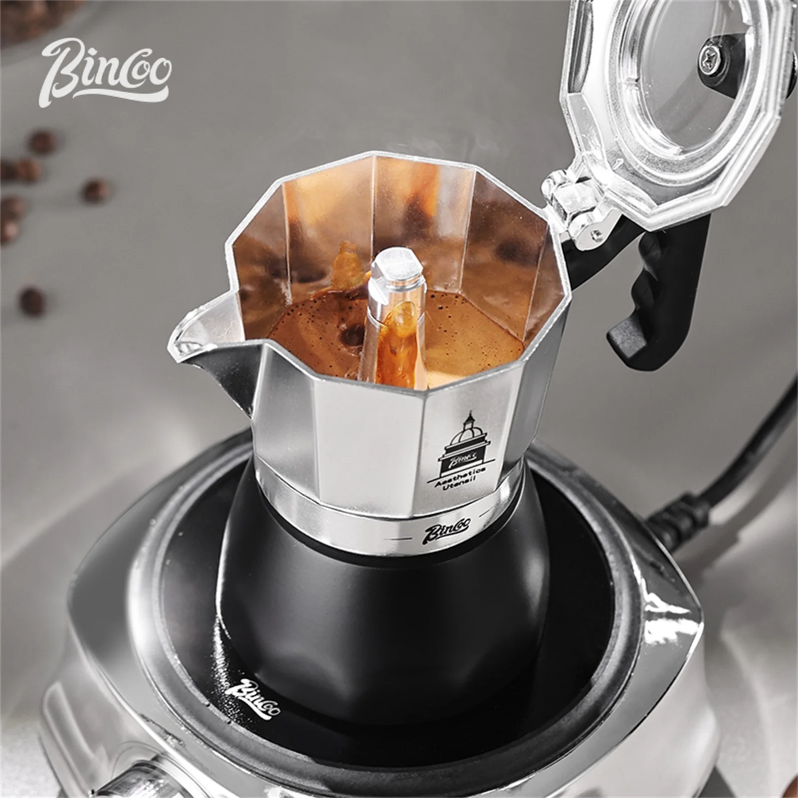 BINCOO Double Valve Moka Pot，E - Coffee Equipment Set ulasan dan harga