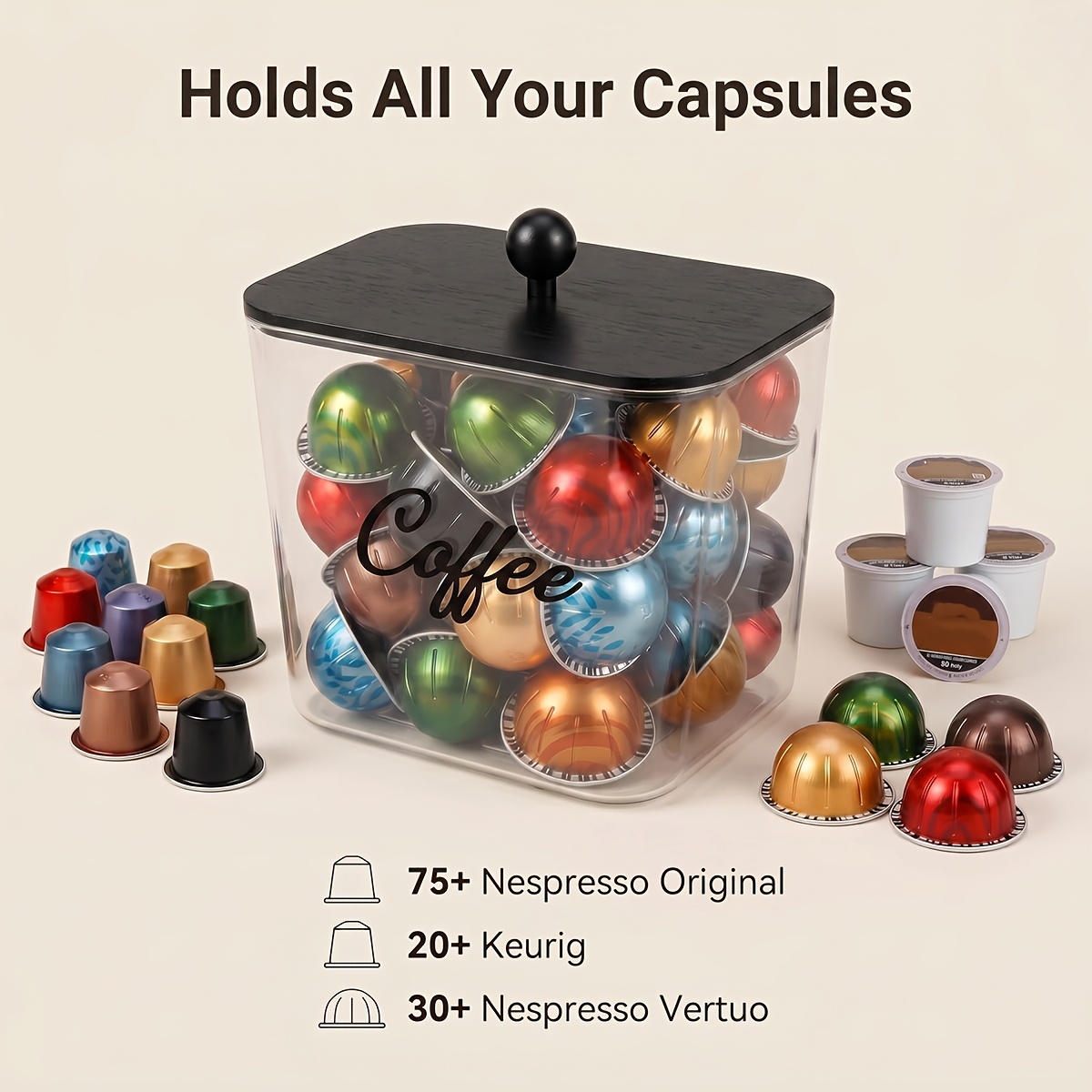 Coffee Pod Holder with Lids Pl - Coffee Equipment Rack ulasan dan harga