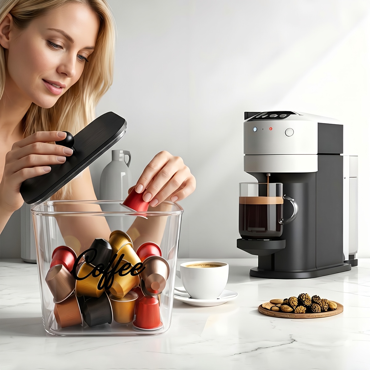 Coffee Pod Holder with Lids Pl - Coffee Equipment Rack ulasan dan harga