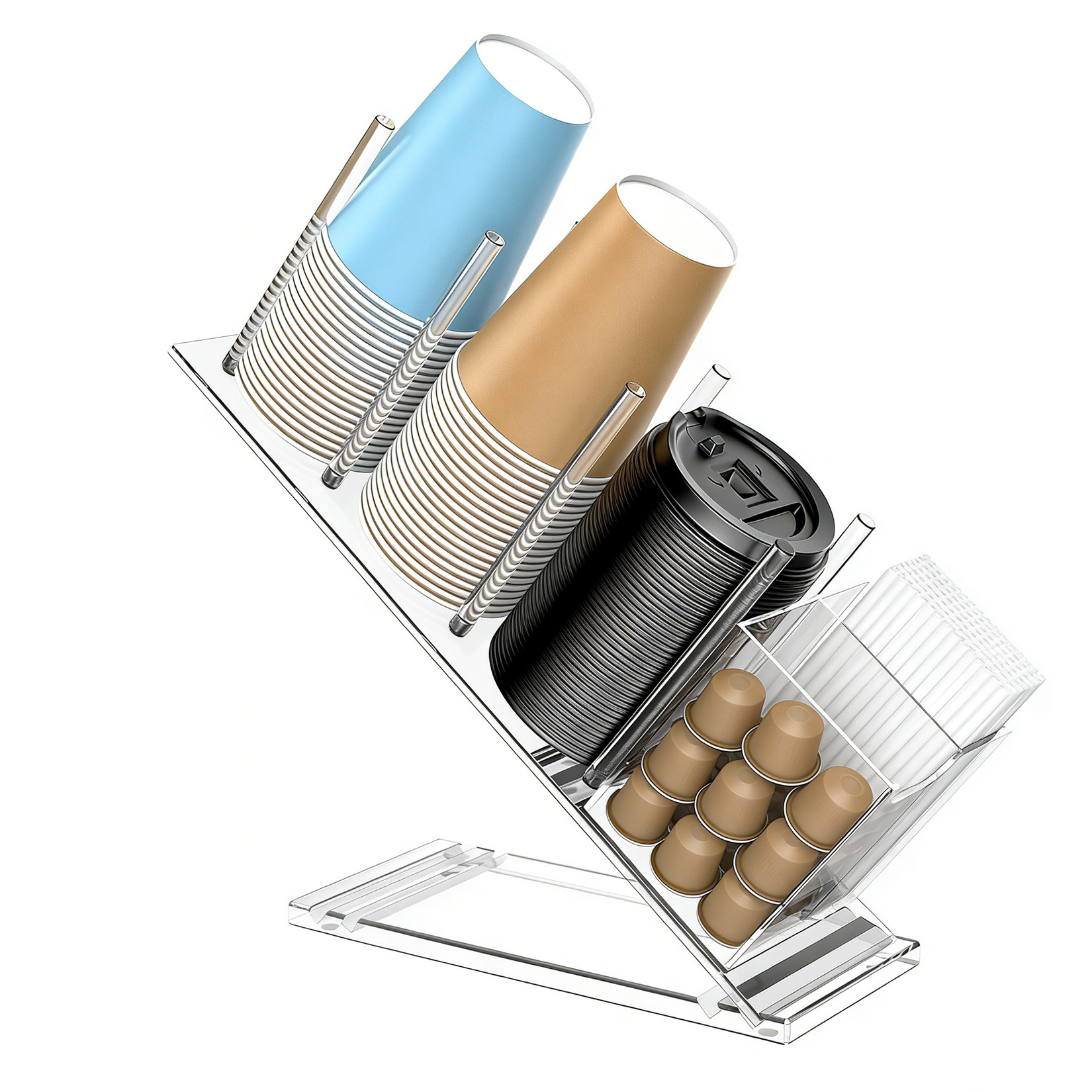 Acrylic Coffee Cup Holder Adju - Coffee Equipment Rack ulasan dan harga