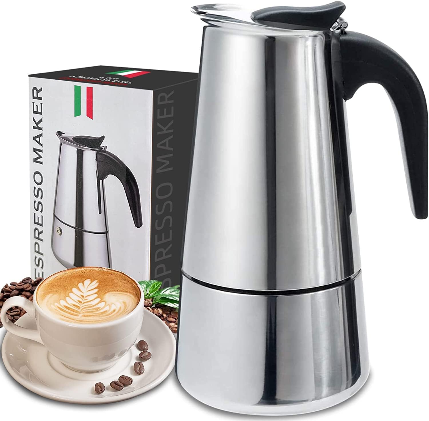 4/6/9 Cups Moka Pot Caffe Mach - Coffee Equipment Set ulasan dan harga