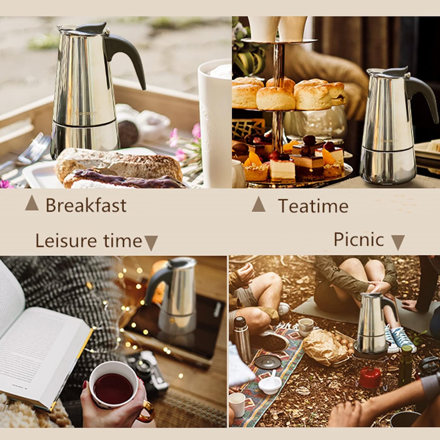 4/6/9 Cups Moka Pot Caffe Mach - Coffee Equipment Set ulasan dan harga