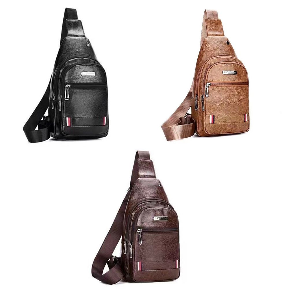Casual PU Leather Men Messenge - Coffee Equipment Travel Bag ulasan dan harga