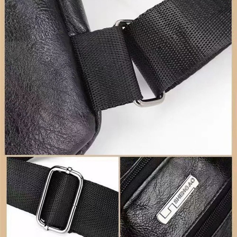 Casual PU Leather Men Messenge - Coffee Equipment Travel Bag ulasan dan harga
