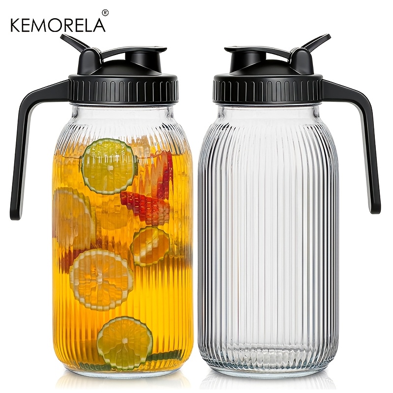 2PCS Glass Mason Jar Pitcher L - Bean Hopper Lid ulasan dan harga
