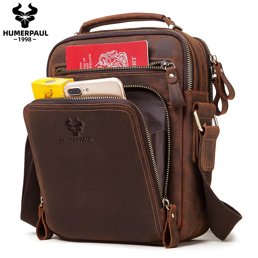 HUMERPAUL Genuine Leather Men' - Coffee Equipment Travel Bag ulasan dan harga