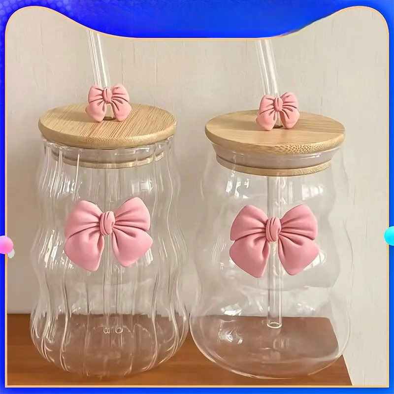 500ml Glass Tumbler with Straw - Bean Hopper Lid ulasan dan harga