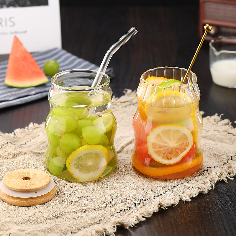 500ml Glass Tumbler with Straw - Bean Hopper Lid ulasan dan harga